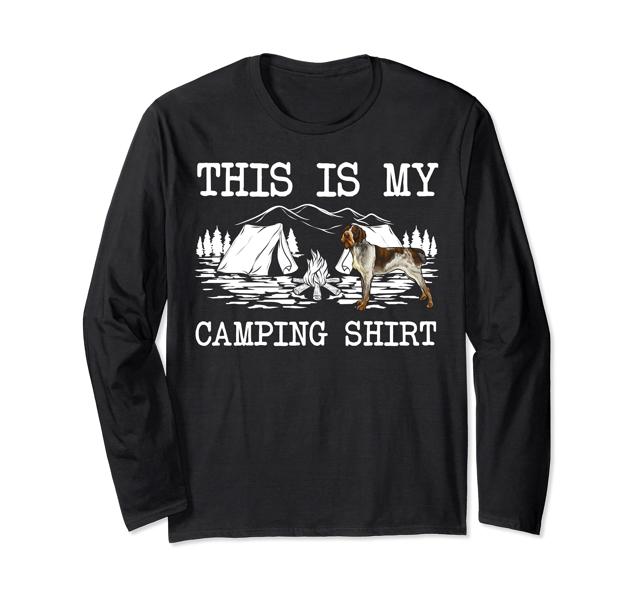 Campfire German Wirehaired Pointer Dog This Is My Camping Long Sleeve T-Shirt
