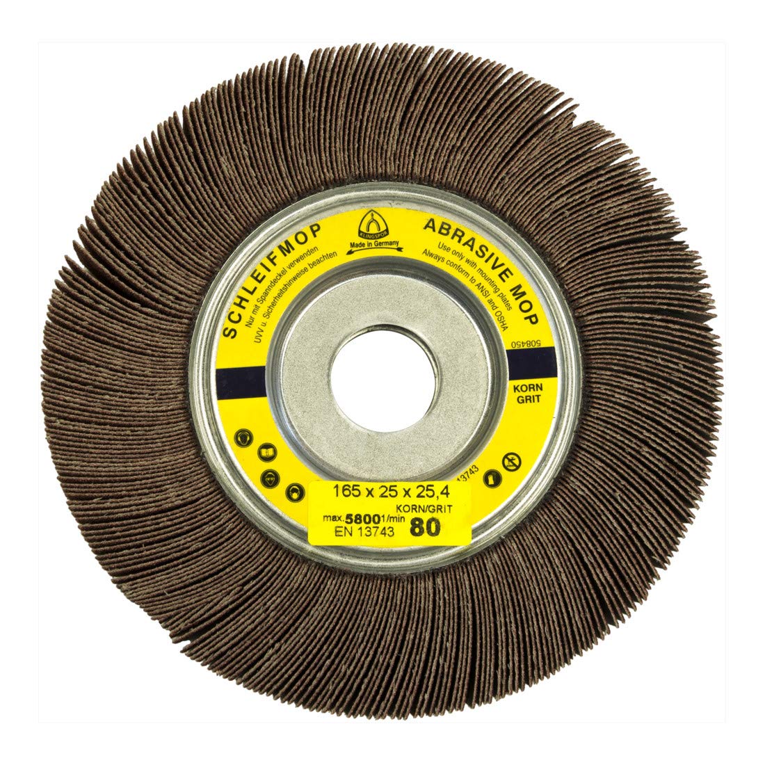 Klingspor 221591 SM 611 W Abrasive Mop Wheels LS 309 X 165 X 25 X 10 MM Grit 180 Pack of 5)