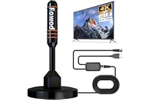 Fowod Amplified HD Digital TV Antenna for Smart TV Small Portable Indoor Antennas Includes Magnetic Base Support Smart 4K 1080P Fire TV and All Older TV's HDTV Television for Free Local Channels