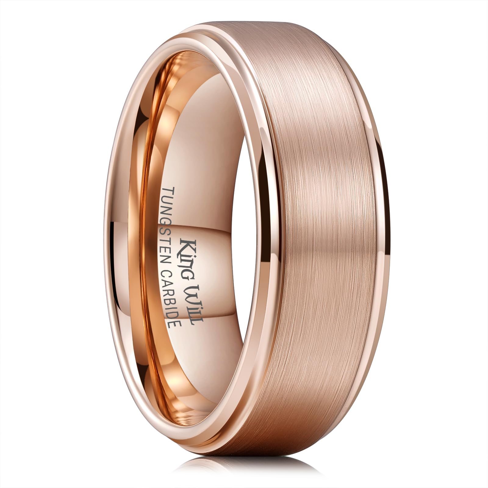 King Will 8mm Rose Gold Plated Tungsten Carbide