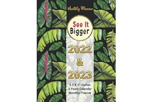 PLAN AHEAD See It Bigger Planner 2022-2023 Monthly With Tabs Tropical Leaves 8.5x11 in: Large 2 Year Monthly Calendar and Organizer Planner Featuring ... Monthly Calendar Large Schedule Organizer.