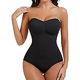 Miguofan Strapless Shapewear Bodysuit for Women With Built In Bra Seamless Tummy Control Tube Top Body Suit Body Shaper