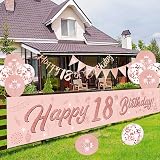 DEARLIVES 14 Pcs 18th Birthday Decor Rose Gold Party Supplies view 5