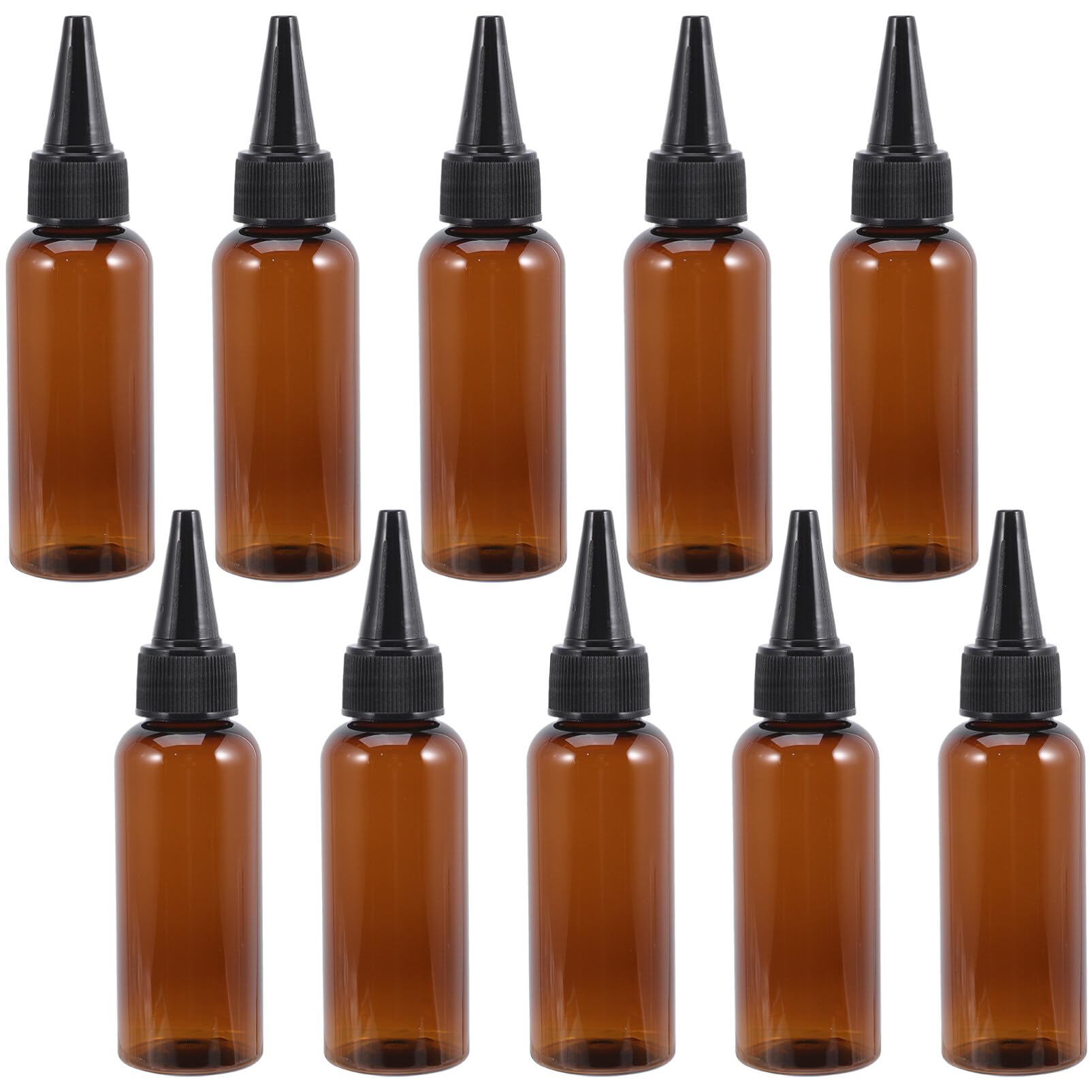 ULTECHNOVO10pcs Top Applicator Bottles,50ml Hair Oiling Bottle Hair Oil Squeeze Applicator Pet Plastic Refillable s with Cap Oil