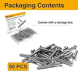 50PCS 6-32 Machine Screws, Stainless Steel Extra