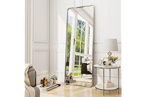 VooBang Full Length Mirror Deep Framed 21x64 Inch - Floor Stand, Leaning or Dressing - Modern Sleek and Chic Design - Ideal for Bedroom, Closet, or Entryway - Reflect Your Style with Floor Mirror