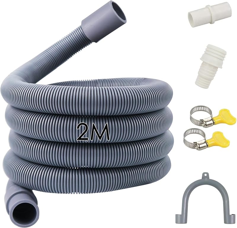 Quanerba 2m Washing Machine Waste Pipe Extension Universal Dishwasher Drain
