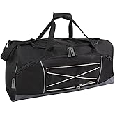 60 Liter, 26 Inch Duffle Bag – Heavy Duty Extra Large Sports Gym Equipment Travel Duffel Bag for Men and Women (Black)