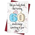 Karto Funny 60th Birthday Card for Men Women - Large 5.5x8.5 inch 60 Years Old Birthday Cards for Him Her - Diapers