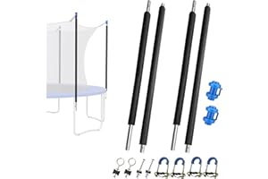 2 Set Universal Trampoline Replacement Pole Set – Straight Upper & Lower Enclosure Net Pole with Foam Sleeves, 2 Mounting Har