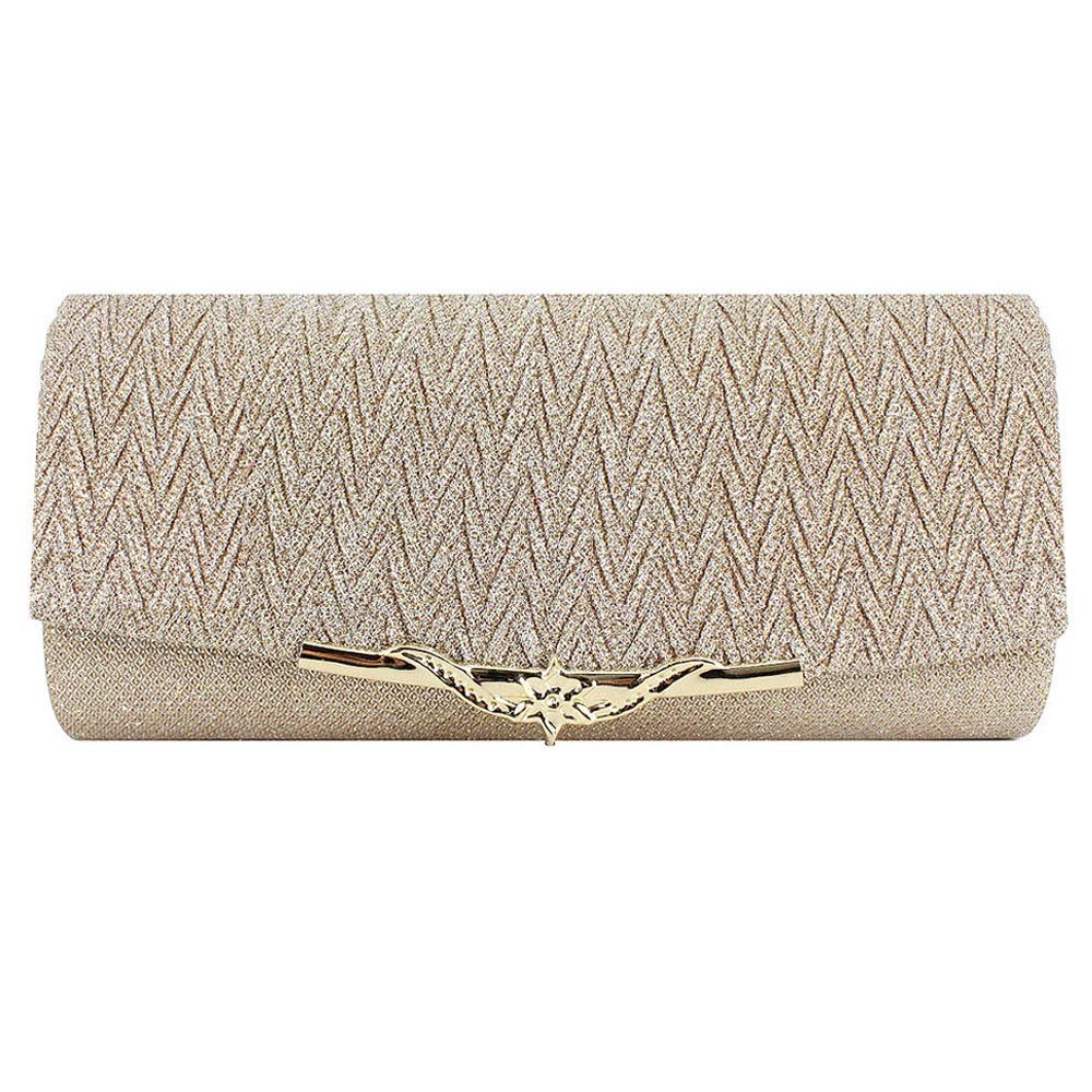 LA HAUTE Women Evening Bags Fashion Design Prom Cocktail Party Purse Clutch Handbags (3063 Champagne)