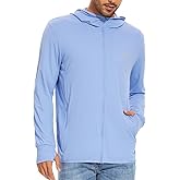 Men's UPF 50+ Sun Protection Hoodie Jacket Zip Up Lightweight Long Sleeve UV Fishing Shirts Quick Dry Zip Pockets