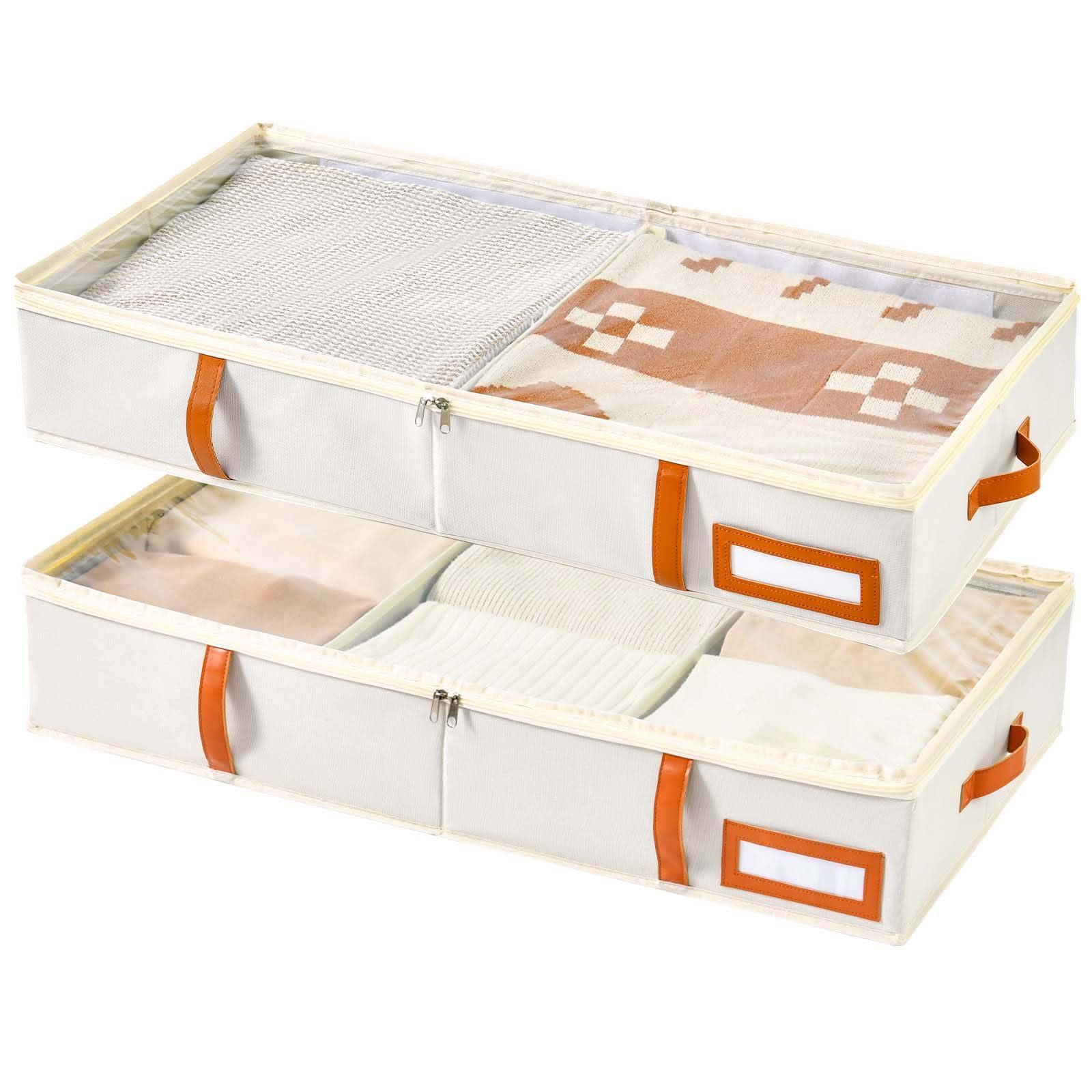 Photo 1 of INSTY 2 Pack Under Bed Storage Containers, Foldable Under Bed Clothes Organizer with 4 Handles Closet Organizers and Clothes Storage Bags