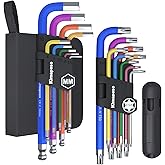 Kimapeso 18 PCS Allen Key Set - Torx and Metric Wrenches With Long Arm Ball End, T-Handle, L-Hex Keys (1.5 to 10mm) and Torx 