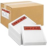 Zmpkhba 1000 Pack Packing List Envelopes, 4.5" x 5.5" Clear Shipping Label Envelope Pouch with Packing List Enclosed, Shipping Label Sleeves with Adhesive For Mailing - Waterproof
