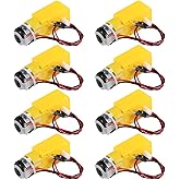 AEDIKO 8pcs TT Motor Dual DC 3-6V Gearbox Motor 200RPM Ratio 1:48 Shaft Motor with 2.54mm Wire for Arduino DIY Smart Car Robo