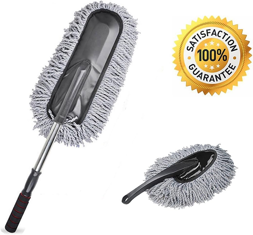 Car Duster - The Best Microfiber Multipurpose Duster - Exterior or Interior Use - Professional Detailing Tool- 2 Piece Cleaning Kit
