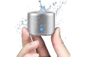 Travel Case Packed, Wireless Mini Bluetooth Speaker with Custom Bass Radiator. EWA A106, Small But Loud, The Next Generation of Portable Speakers for Home, Outdoors, Shower (Silver)1.89* 1.57 inches