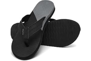 ChayChax Mens Flip Flops Arch Support Comfort Beach Thong Sandals with Ultra Cushion Footbed