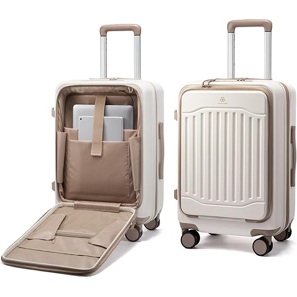Amazon.com: YBSSJ 前開口行李,車輪隨身攜帶行李,帶TSA 鎖的手提箱,USB