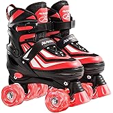 PAPAISON Kids Roller Skates for Boys Girls, 4 Size Adjustable Rollerskates with Light Up Wheels for Kids Ages 4-12
