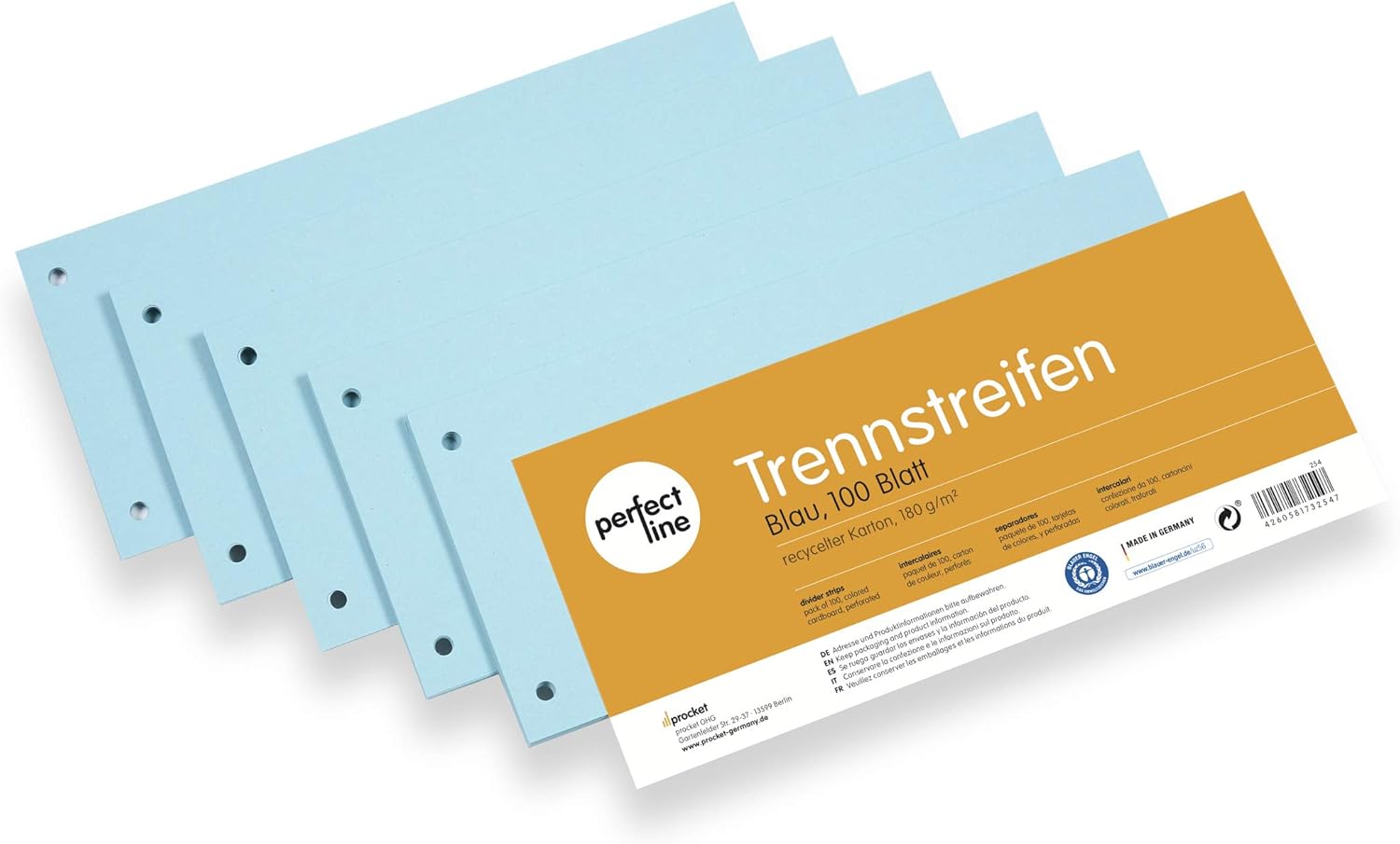 perfect line 100 Paper Separation Strips Blue, Folder separators in