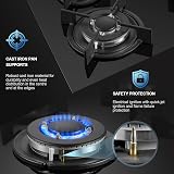 TopStrong 60cm Gas Hob 4 Burner Glass Wok NG/LPG Convertible with Safety view 4