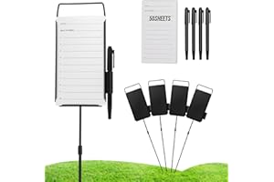 ZSHIGANMA 4 Pack Steel Longest Drive and Closest to The Pin Marker, Golf Metal Proximity/Course Distance/Fairway Distance Markers with 50 Sheets Cards and 4 Pens, for Outdoor Golf Tournament Signs