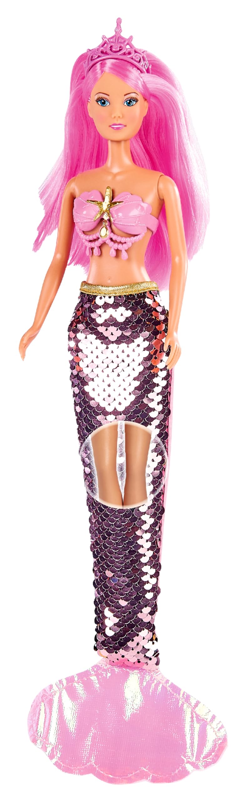 Simba 105733498 Steffi Love Colour Swap, 3-Way Assorted, Only One Item Delivered, Mermaid Doll with Sequin Tail Fin and Great Swap Effect, 29 cm, for Children from 3 Years