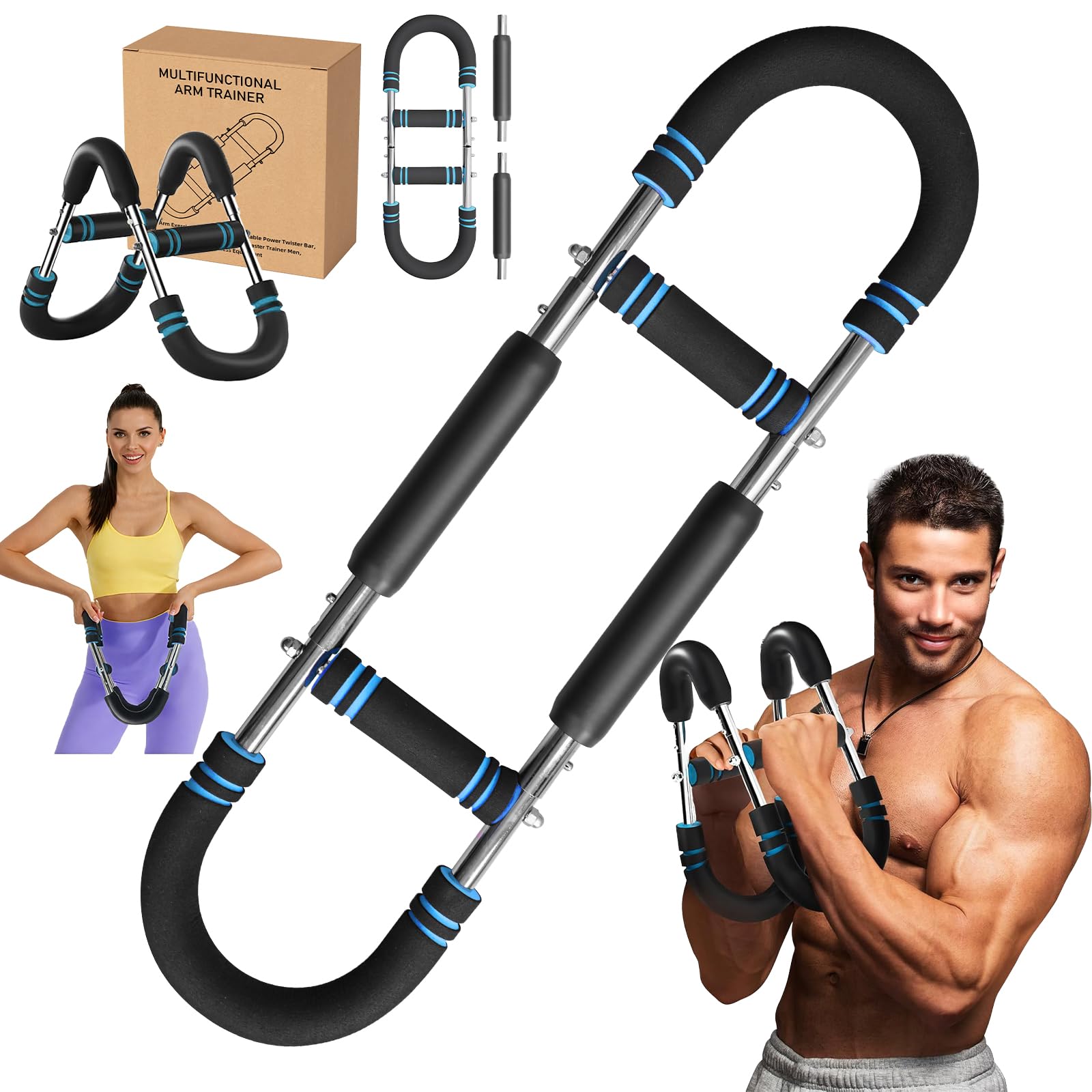 Twister Arm Trainer, Adjustable Chest Workout Equipment, Arm Trainer for Men, Arm Exercise Equipment, Chest Trainer for Men, Shoulders and Forearms Muscle Training Fitness Equipment