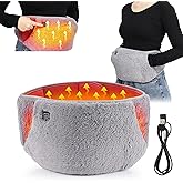 3-in-1 Heating Waist Belt: Heating Pad for Back Comfort & Warmth + Portable Hand Warmer, USB Powered, 3-Temp Adjustable Heat Wrap for Women, Gray