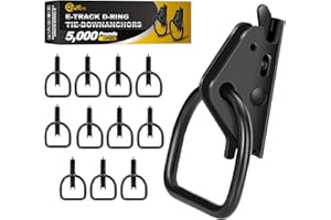 ONESNT 12Pcs E Track D Ring Tie-Down Anchors|E Track Accessories for Enclosed|ETrack System for Trailer Accessories for Bikes in Trailers, Pickups, Trucks，Motorcycle Anchor, Wheel Chock & Equipment(Black)