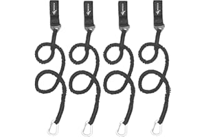 MOPHOEXII Kayak Paddle Leash Kayak Rod Leash Kayak Paddle Lanyard Stretchable Coiled Lanyard Leash Kayak Fishing Accessories 