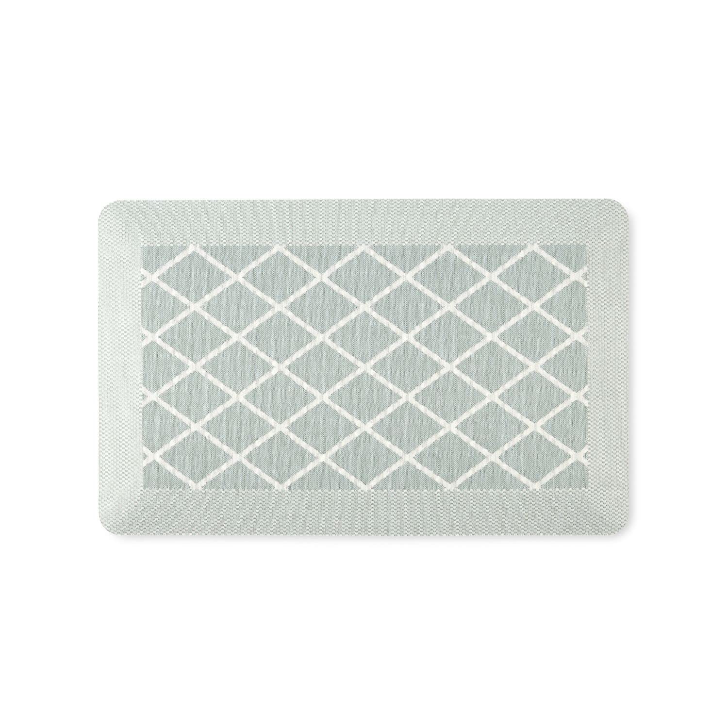 Martha Stewart Miles Modern Diamond Anti-Fatigue Air-Infused Kitchen Mat, Mint Green, 19.6