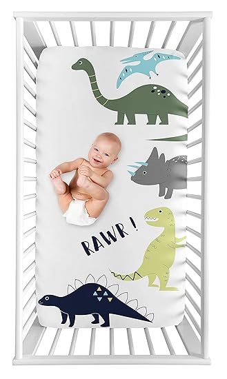 sweet jojo mod dinosaur crib bedding