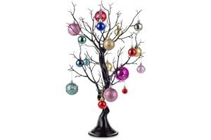NUPTIO Black Artificial Halloween Tree: 22.8in Tall Christmas Ornament Display Manzanita Fake Trees Decorative Faux Twig Branches Indoor for Wedding Table Centerpieces Easter Birthday Party Decor