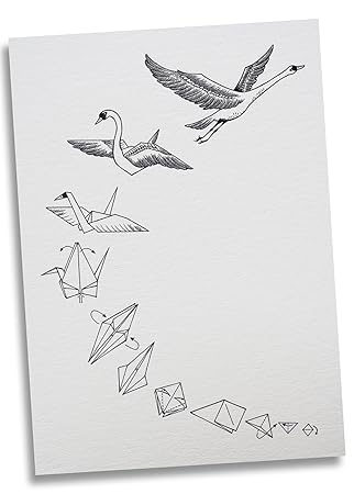 Ligarti Postkarte Origami Schwan Premium Bambus Papier
