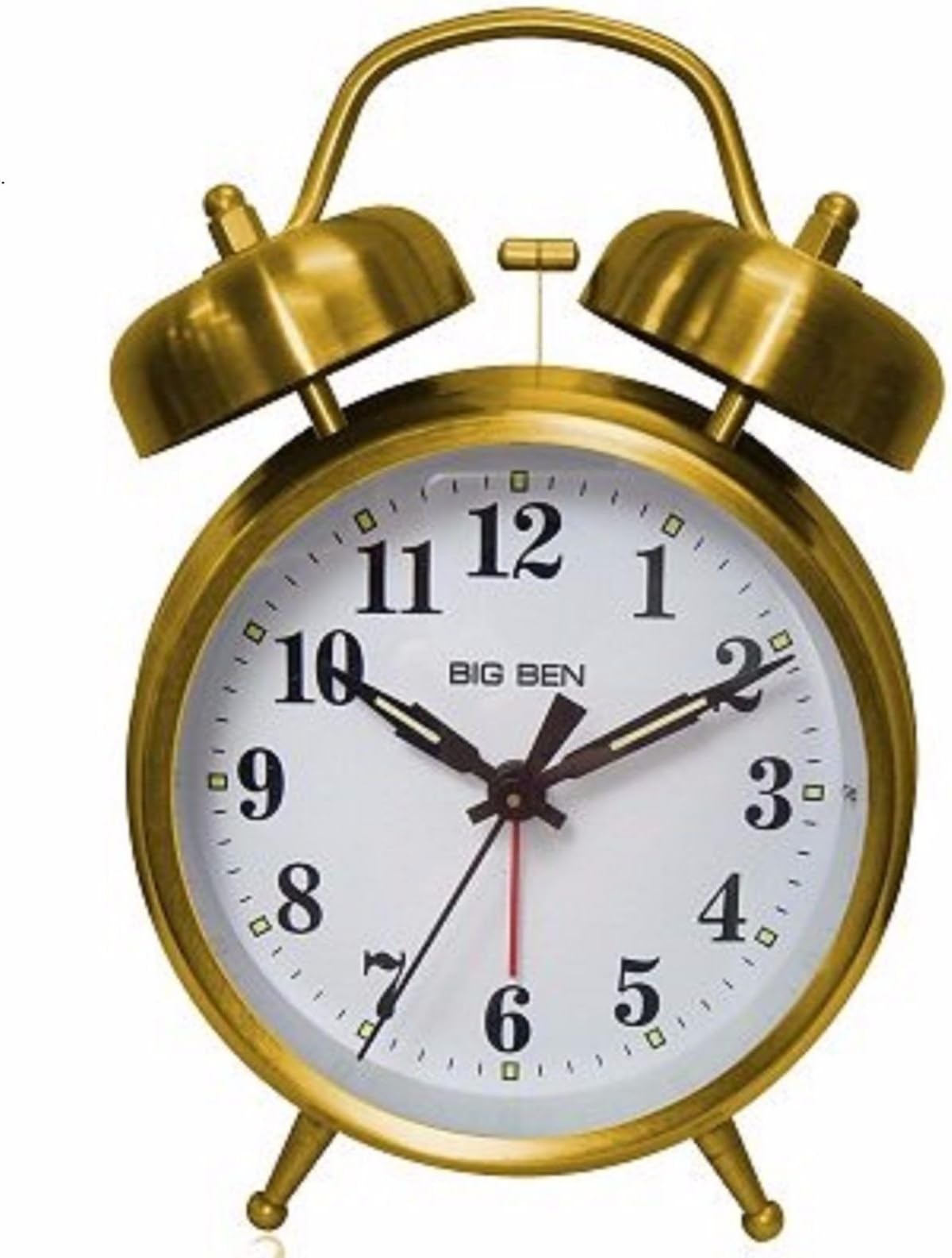 Retro Home Westclox Twin Bell Alarm Clock 70010G Vintage Design Decor Gold color