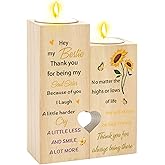 Bestie Gifts for Women - Sunflower Birthday Soul Sister Friendship Gifts for Women Friends Bestfriend BFF Candle Holder Candlestick Christmas Thank You Galentines Day Valentine's Day Gift for Friends