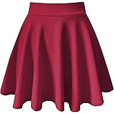 PUKAVT Women's Basic Casual Skirts A-Line Mini Flared Stretchy Skater Party Skirt