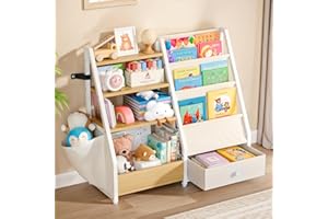 HAVLOTII Kids Bookshelf and Toy Storage - Book Shelf for Kids Rooms, Toddler Bookshelf Baby Bookcase for Nursery, Montessori 