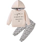 ZOEREA Toddler Girls Clothes Baby Outfits Letter Hoodie Sweatshirts Flower Sweatpants 2Pcs Tracksuit Fall Winter Clothing
