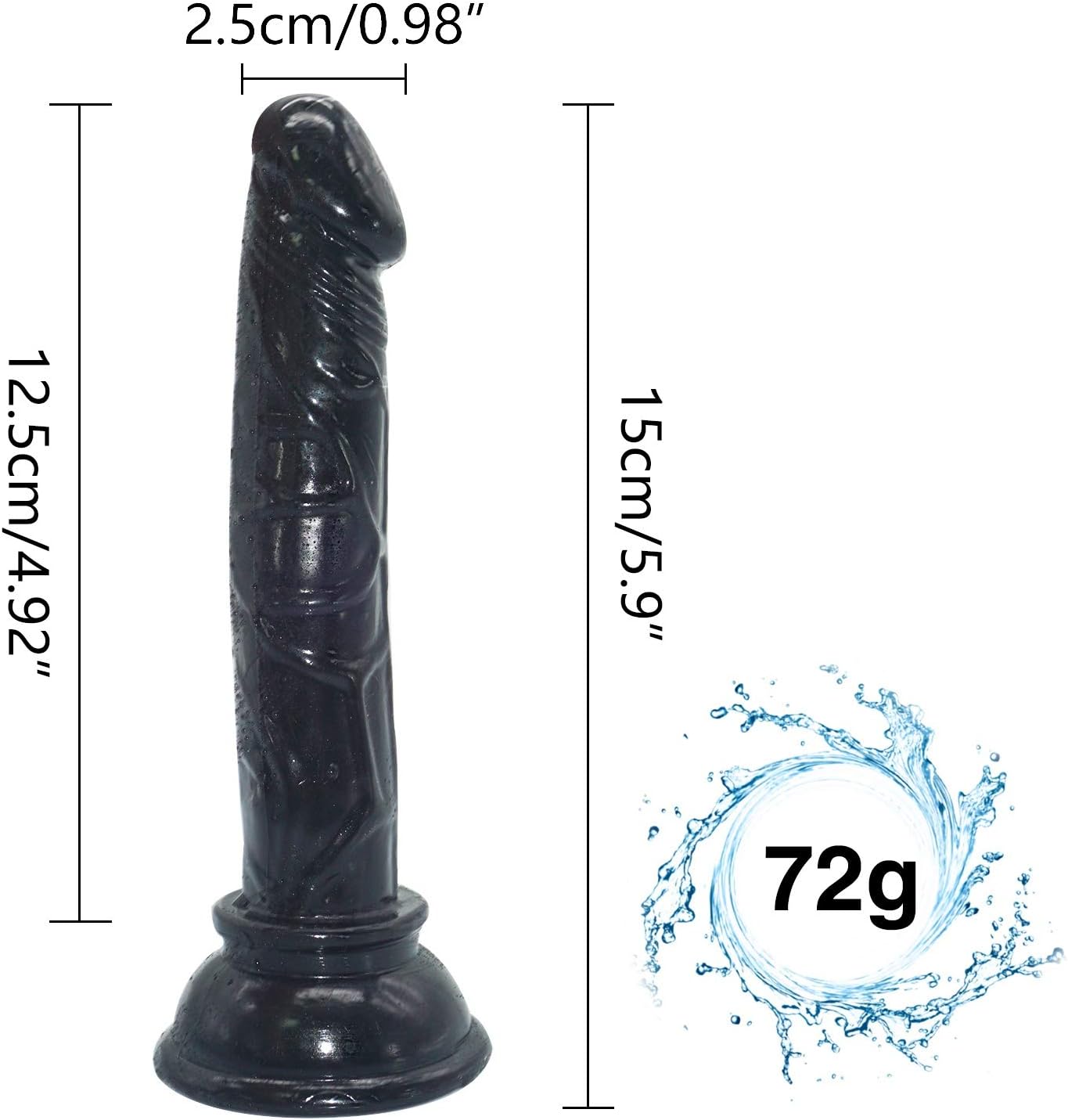 Heiww 5.9 in Small Size Stráp on Toy with Suction Base Beginner Trainer Set Flexiable Removeable (Color : Black)