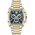 Versace Dominus Collection Luxury Mens Watch Timepieces with a Two Tone Bracelet and Case Featuring a Blue Dial