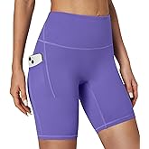 IUGA Biker Shorts Women Tummy Control 8" Workout Gym High Waisted Running Yoga Compression Spandex Shorts Women with Pockets