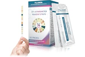 Palinoia Comprehensive 14-in-1 Parameter Individually Packed Urine Test Strips - Ideal for UTI, Urinalysis for Ketogenic Diets, and More | 35 Count