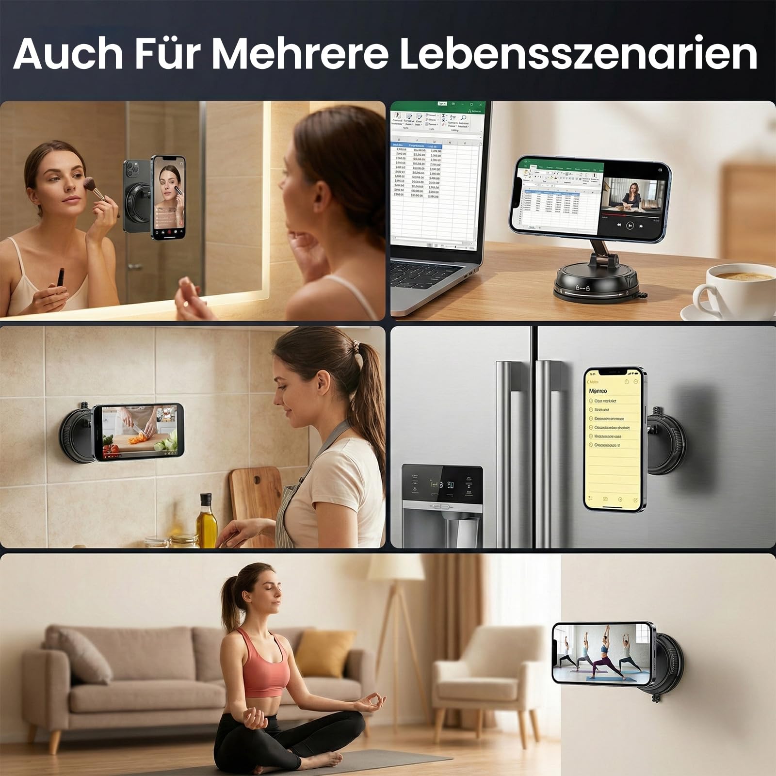 Handyhalterung Auto MagSafe,Vakuum Magnetischer Auto Für MagSafe Autohalterung, [22x N55 Magnet],[Mit 35KG Stärkste Saugkraft], 360° Drehbare Handy Halterung Für Alle Handys 8