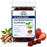 Suiyilary Ashwagandha Gummies 2000mg, Ashwagandha High Strength Root Extract Supplement with Vitamin B12 for Men Women, Strawberry Flavour 45 Days Supply 90 Gummies