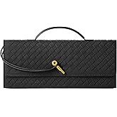 XquiziFit Clutch Purses for Women Woven Handbag Leather Evening Shoulder Bags Ladies Crossbody Bag Satchels