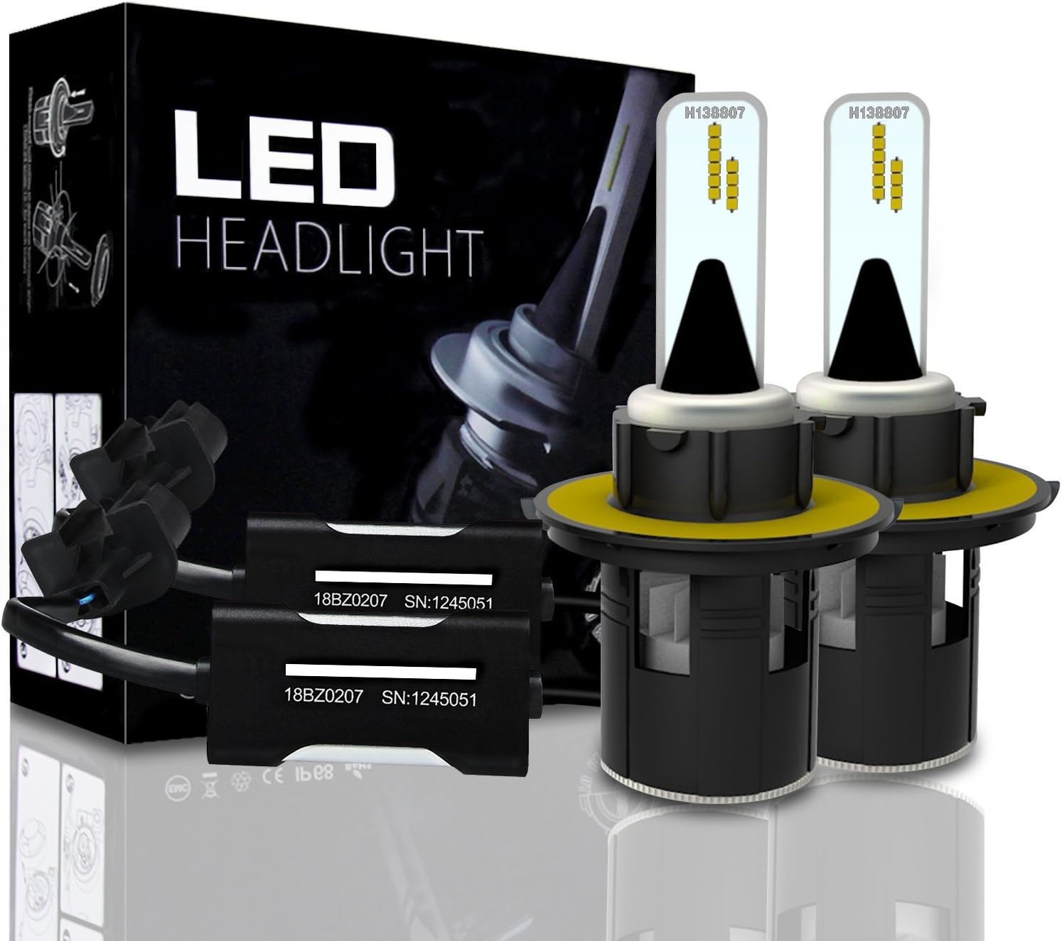 AUTO ROVER H13 LED Headlight Bulbs, 42W 6000K 10400Lumens Super Bright CSP Chips Conversion Kit …